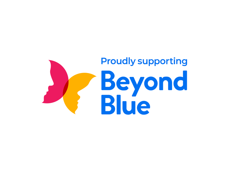 Beyond Blue supporter logo with “Proudly supporting Beyond Blue” text