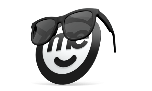 ME Bank logo with sunglasses