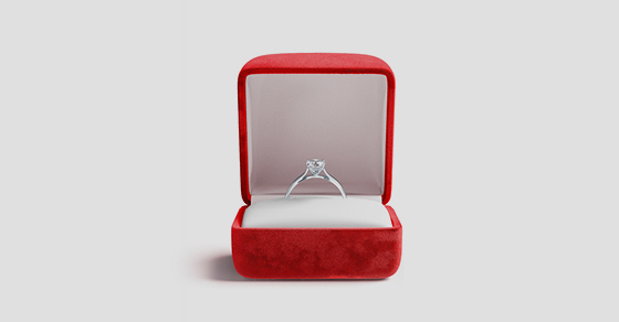Wedding ring in box