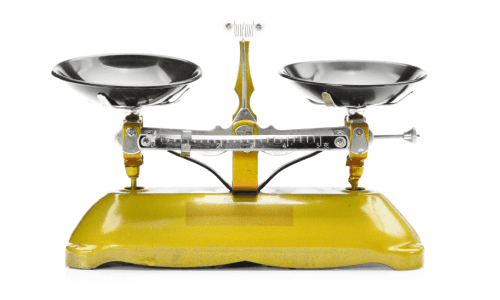Yellow balance scales 