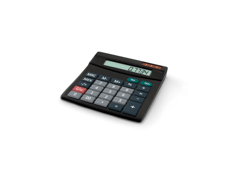 Calculator displaying numbers