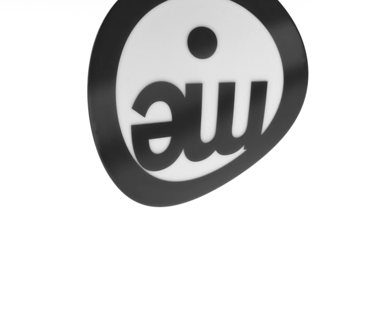 Close-up of the ME logo marker