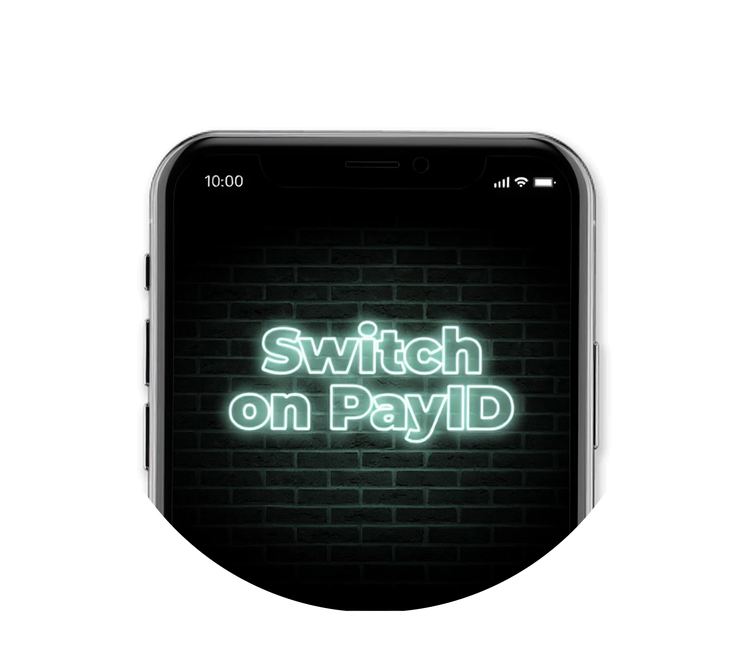 Smartphone displaying a “Switch on PayID” message for ME digital banking