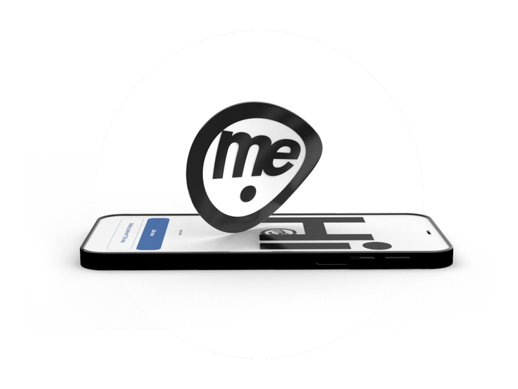 ME digital banking app displayed on a smartphone with ME branding