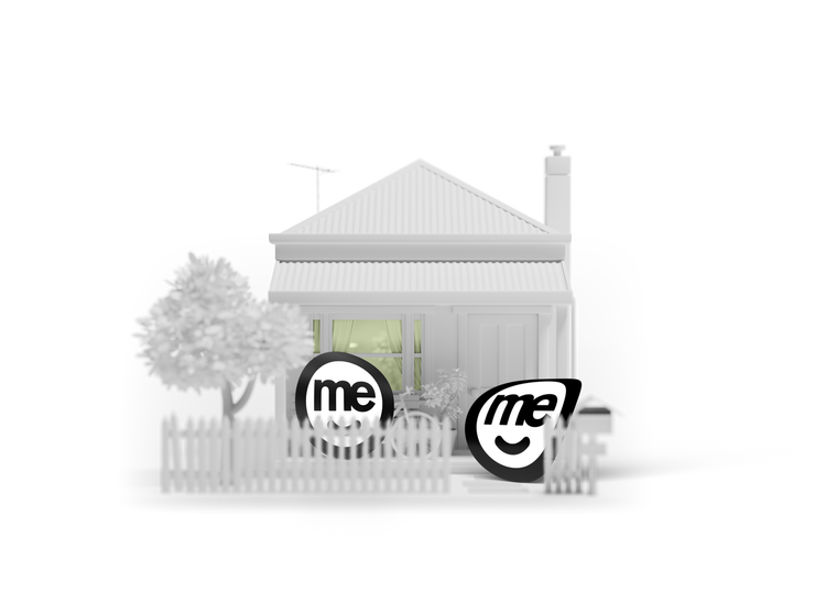 Cottage-style home with ME branding