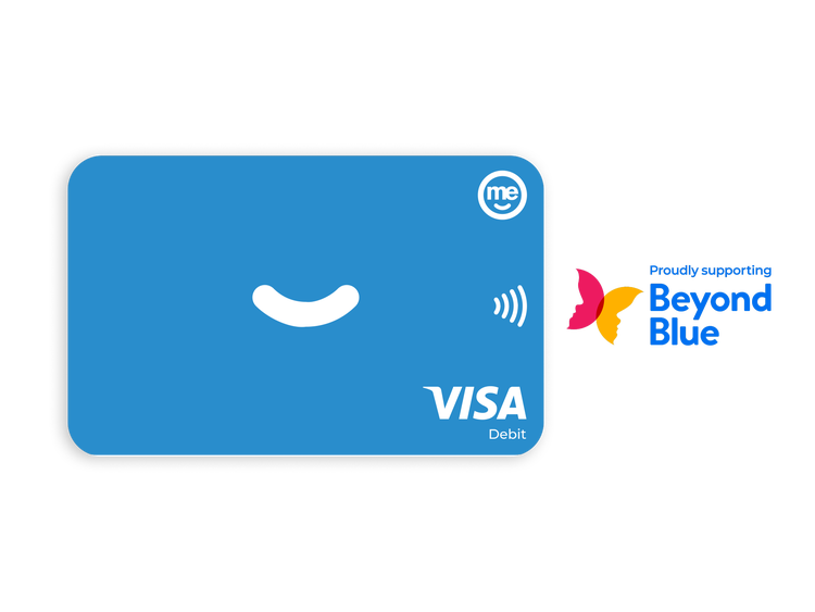 ME Visa Debit card supporting Beyond Blue