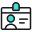 Identification card icon with profile silhouette and text lines
