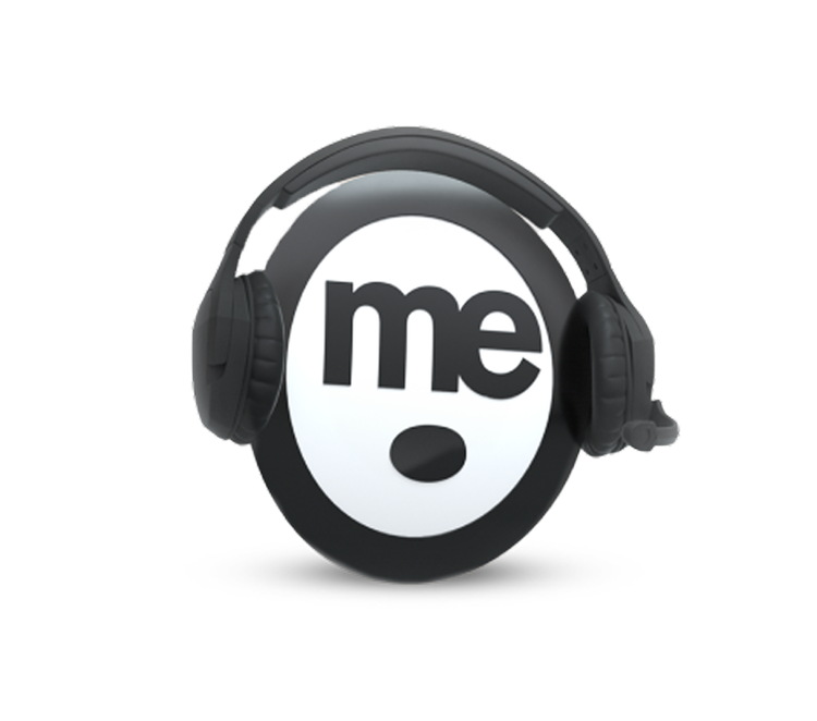 ME Bank logo wearing a customer service headset