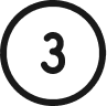 Number 3 inside a dark outlined circle