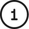 Number 1 inside a dark outlined circle