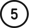 Number 5 inside a dark outlined circle