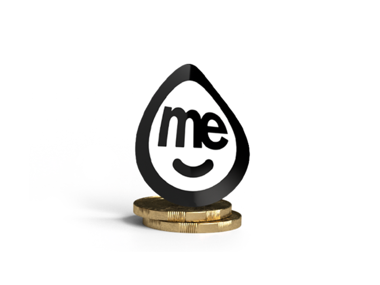 ME Bank logo standing on stacked gold coins